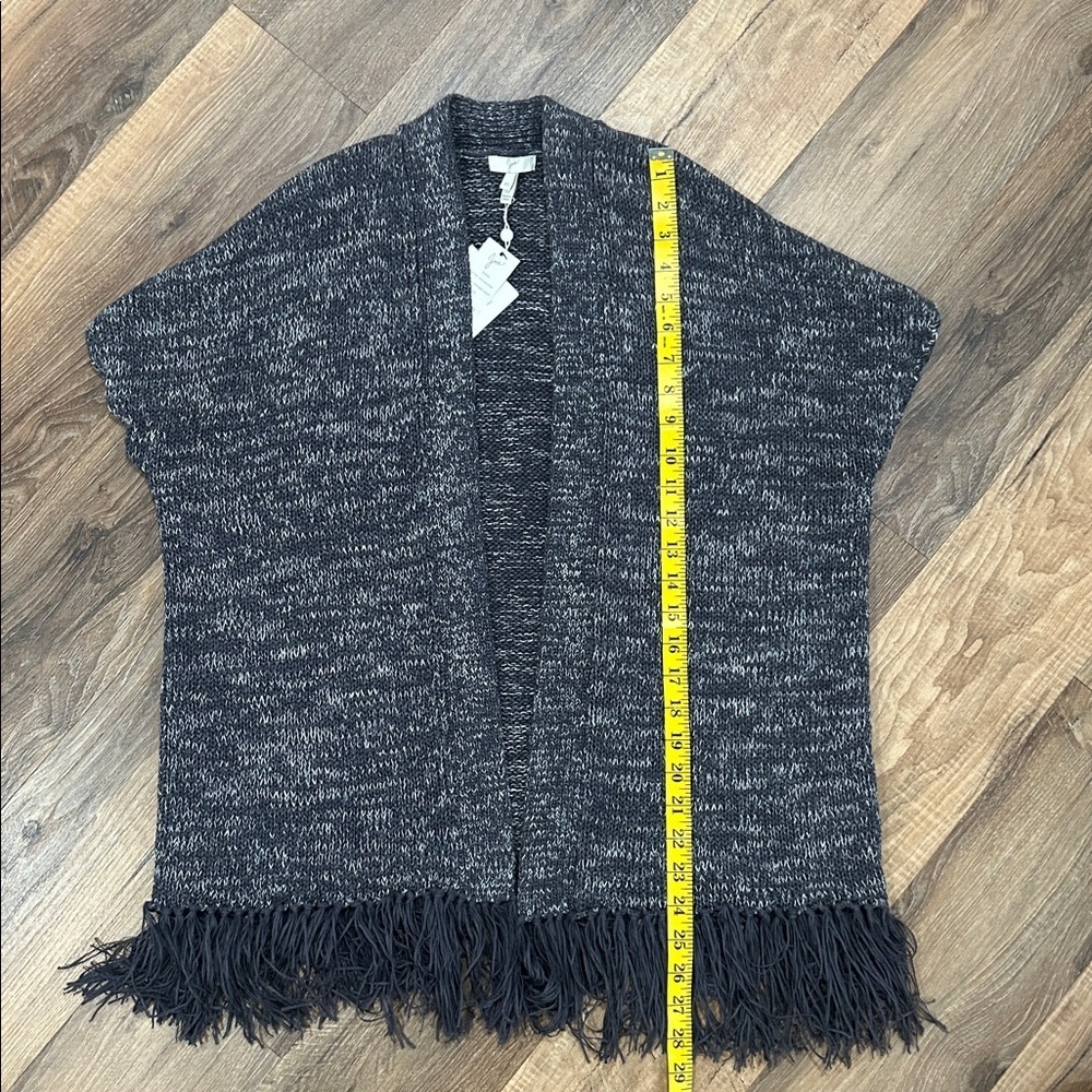 Joie Sona Fringe Cardigan Vest Style Sweater Stingray multi color gray size XS - Picture 11 of 11